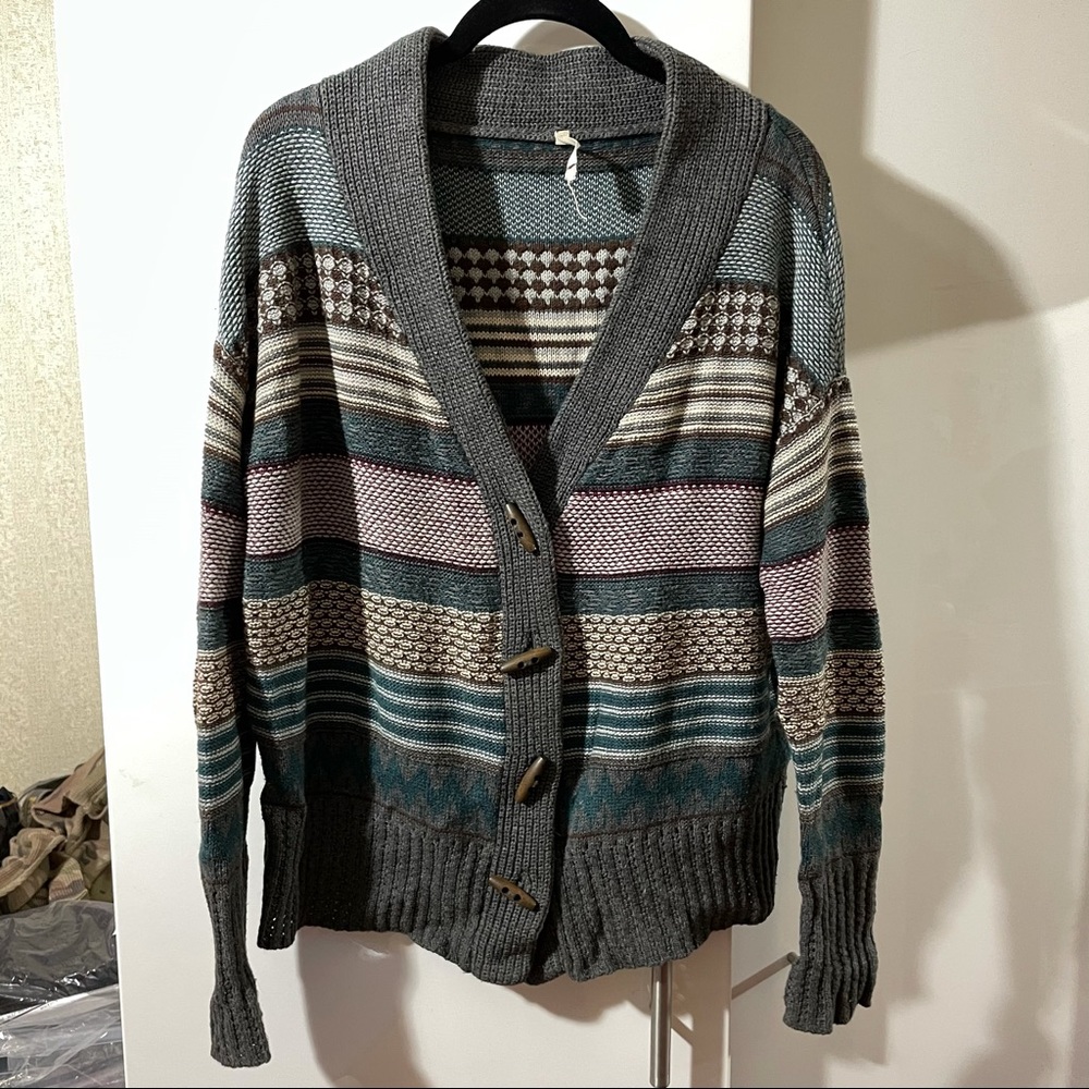 Anthropologie Aztec grandpa cotton big button